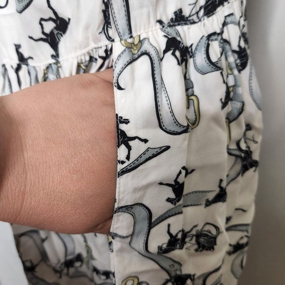 Vintage Patty Woodward Equestrian Horse Print Midi Dress Size Large - Picture 10 of 10